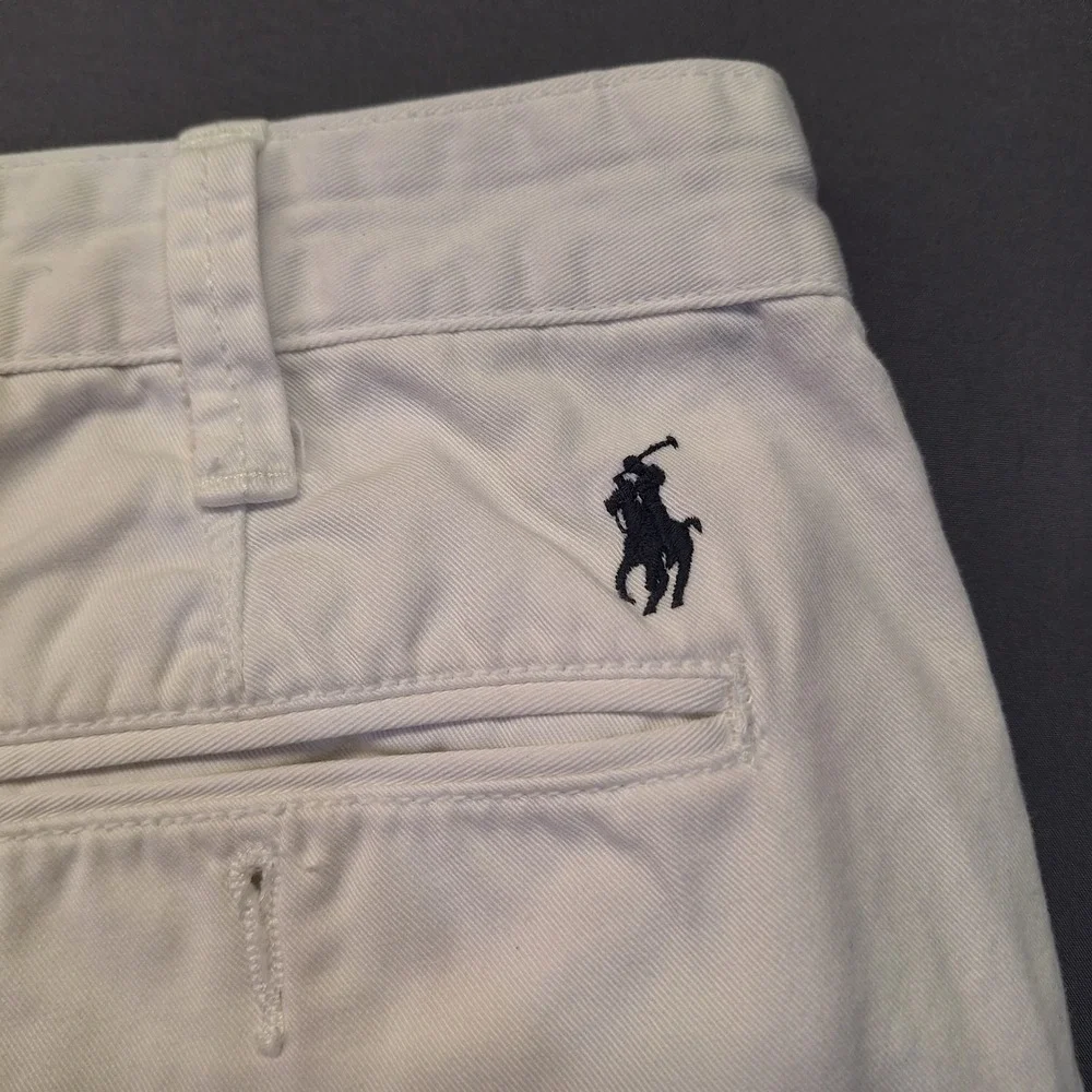 Polo Ralph Lauren Mens Relaxed Fit Chino Shorts White Cotton Size 34 Casual